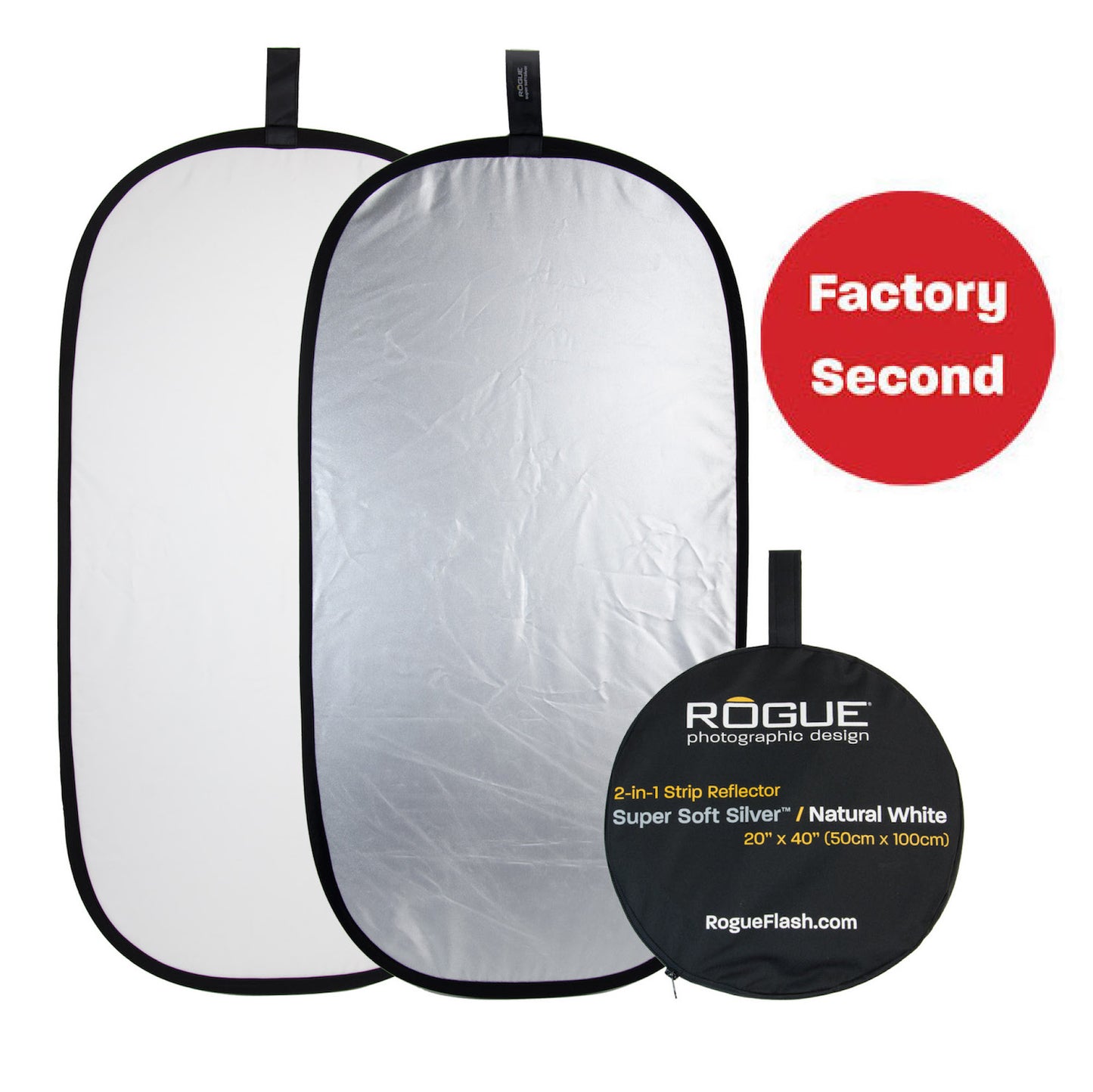 
                  
                    FACTORY SECOND:  Rogue 32” + 20x40" Super Soft Silver Reflector Set
                  
                